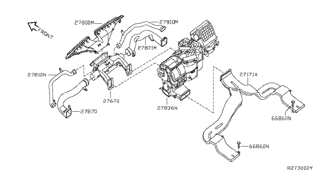 2011 Nissan Armada Grille-Side DEFROSTER Diagram for 27810-ZQ00A