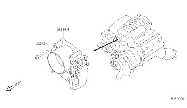 2009 Nissan Armada Throttle Chamber Assembly Diagram for 16119-7S000