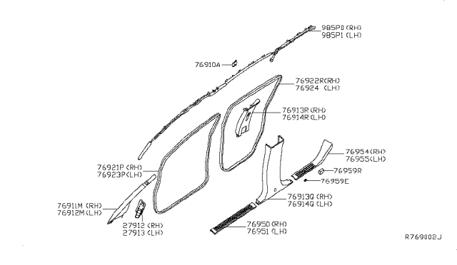 2007 Nissan Armada Body Side Trimming Diagram 1