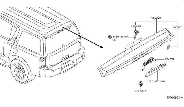 2015 Nissan Armada Tube-Washer, Rear Diagram for 92401-7S000