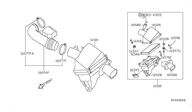 2007 Nissan Armada Duct-Air Diagram for 16554-7S000