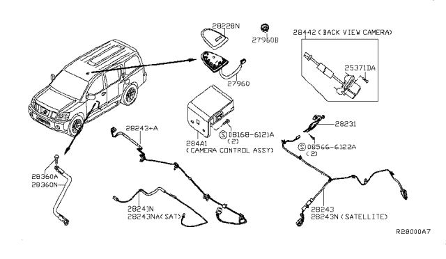 2008 Nissan Armada SERVCE File Cover Antenna Base Diagram for 28228-9N01B