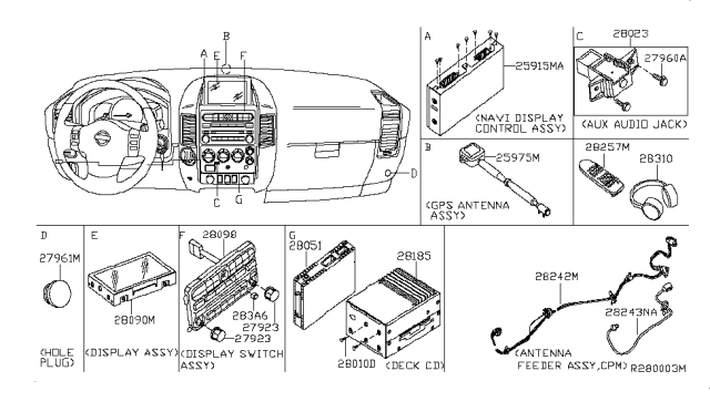2008 Nissan Armada Fender Assembly-Sat Ant Diagram for 28243-ZH30B