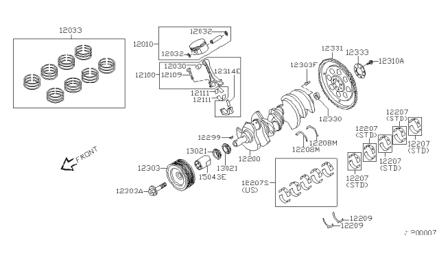 2015 Nissan Armada Washer-Thrust Diagram for 12280-7S000