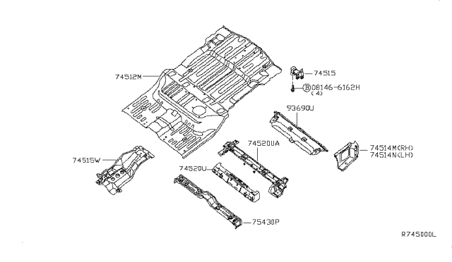 2005 Nissan Armada Floor Panel (Rear) Diagram 1