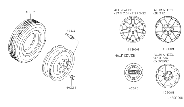 2007 Nissan Armada Road Wheel & Tire - Diagram 2