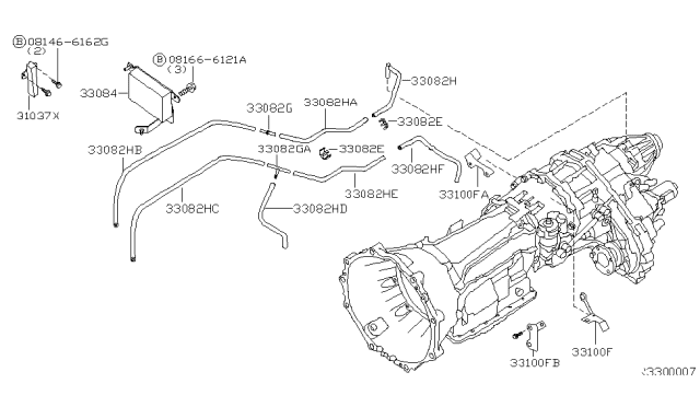 2008 Nissan Armada Transfer Assembly & Fitting Diagram 1