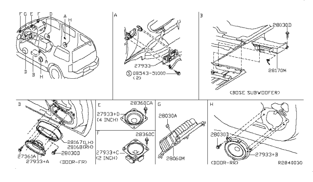 28156 8J000 Genuine Nissan 281568J000 Speaker Unit