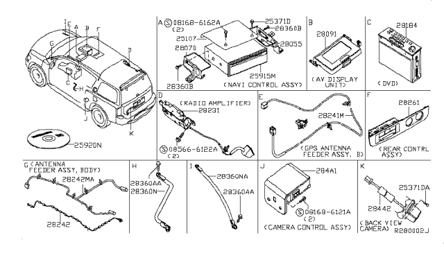 2006 Nissan Armada Display Unit-Av Diagram for 28091-7S603