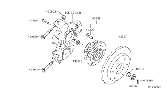 2011 Nissan Armada Rotor-Disc Brake,Rear Axle Diagram for 43206-9FF0A