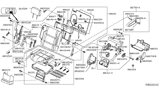 2013 Nissan Armada Cover-Reclining Device,Inner LH Diagram for 88458-9GE7D