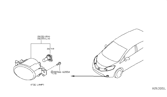 2018 Nissan Versa Note Fog,Daytime Running & Driving Lamp Diagram 1