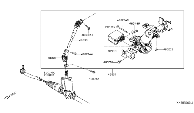 2016 Nissan Versa Note Column Assy-Steering,Upper Diagram for 48810-9KK0A
