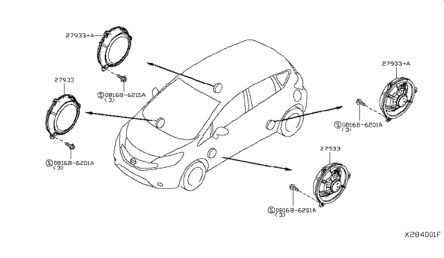 2017 Nissan Versa Note Speaker Diagram 1