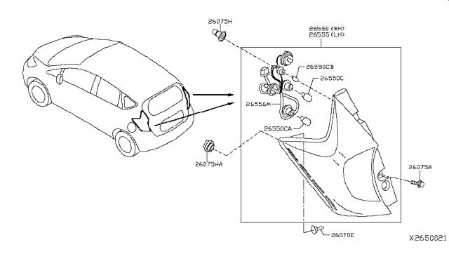 2018 Nissan Versa Note Rear Combination Lamp Diagram 1