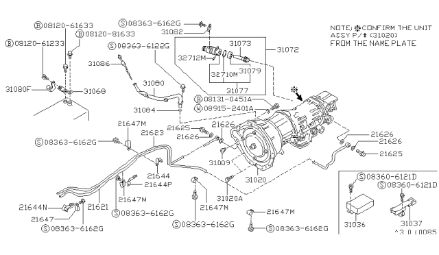 1993 Nissan Van Auto Transmission,Transaxle & Fitting Diagram 2