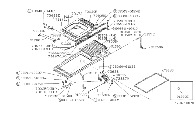 1991 Nissan Van Sun Roof Parts Diagram 2