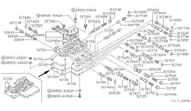 1989 Nissan Van Control Valve (ATM) Diagram 3