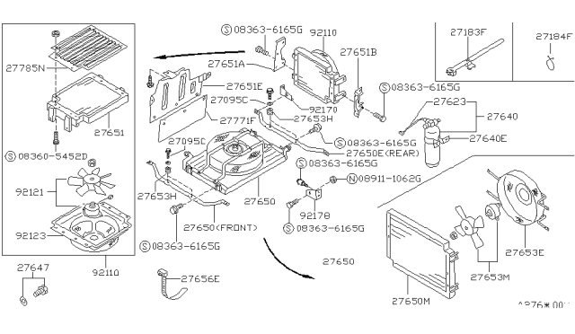 1989 Nissan Van Condenser,Liquid Tank & Piping Diagram