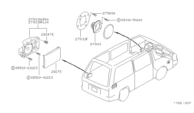 1991 Nissan Van Audio & Visual Diagram 4