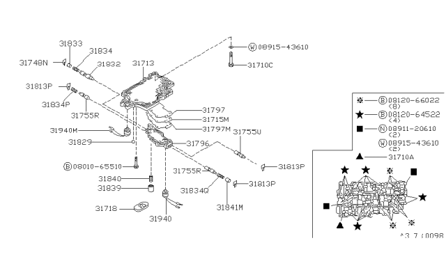 1987 Nissan Pulsar NX Control Valve (ATM) Diagram 2