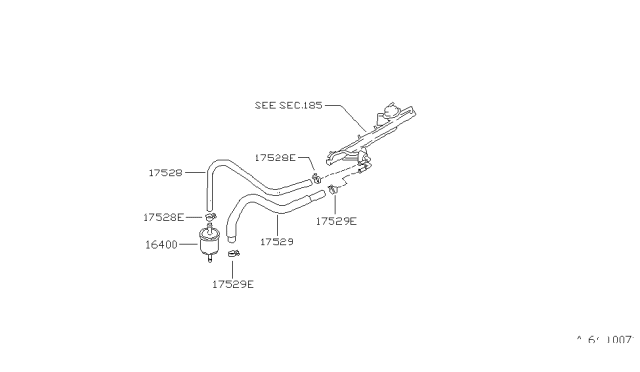 1987 Nissan Pulsar NX Fuel Strainer & Fuel Hose Diagram 2