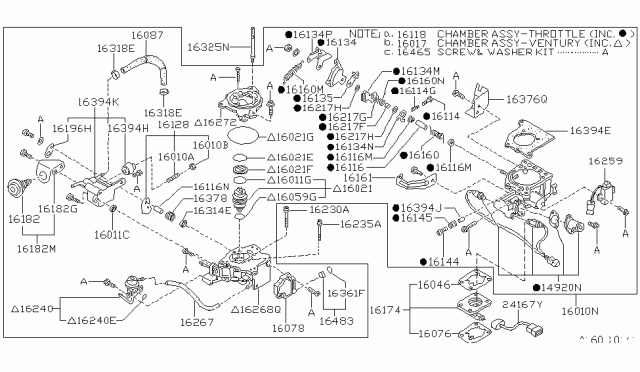 1988 Nissan Pulsar NX Valve Assy-Control Diagram for 22664-D4405