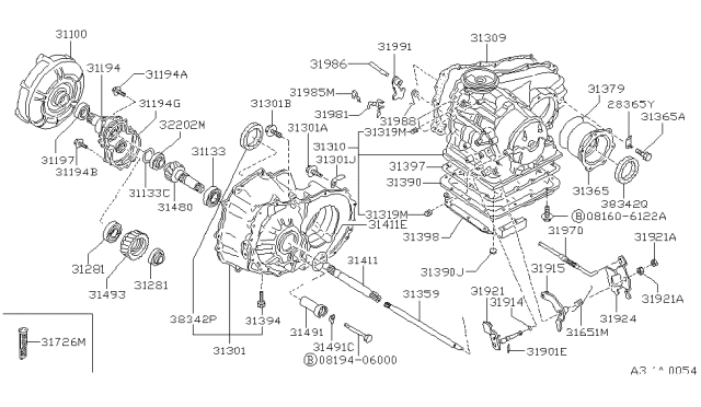 1988 Nissan Pulsar NX Case Assembly-Trans Diagram for 31310-01X63