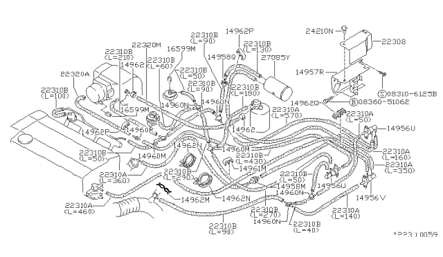 1987 Nissan Pulsar NX Engine Control Vacuum Piping Diagram 2