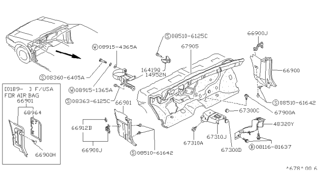 1989 Nissan Pulsar NX Dash Trimming & Fitting Diagram