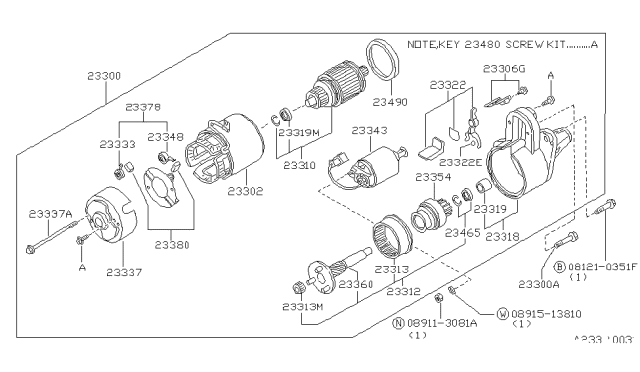 1989 Nissan Pulsar NX Switch ASY Magnetic Diagram for 23343-84A17