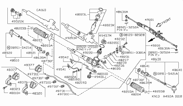 1987 Nissan Pulsar NX Socket Assembly-Side Rod Outer Diagram for 48520-50A26
