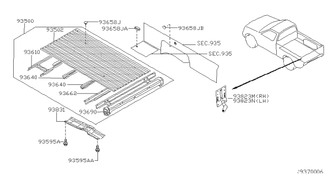 2002 Nissan Frontier Rear Body Floor & Fitting Diagram 2