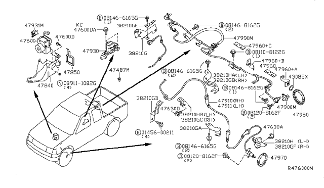 2002 Nissan Frontier Rotor-Sensor,Brake Front Diagram for 47970-3S520