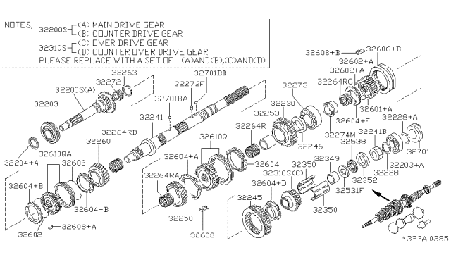 2000 Nissan Frontier Washer Thrust Diagram for 32352-E9813