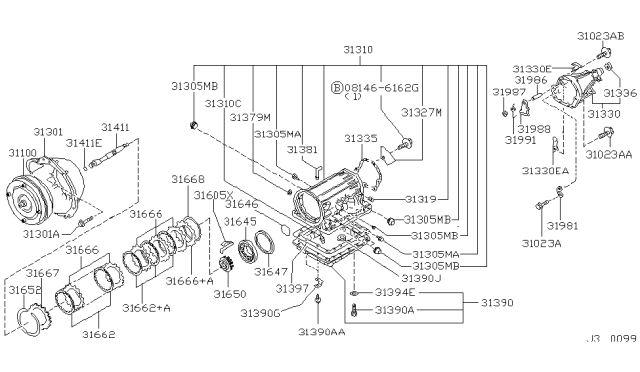 2001 Nissan Frontier Pan Assy-Oil Diagram for 31390-41X06