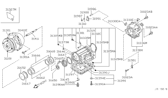 2000 Nissan Frontier Torque Converter,Housing & Case Diagram 3