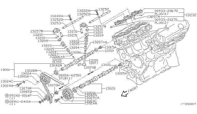 2000 Nissan Frontier Camshaft & Valve Mechanism Diagram 2