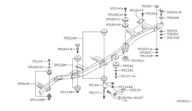 2002 Nissan Frontier Washer Diagram for 01311-00921