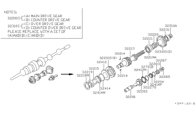 1999 Nissan Frontier Ring-Snap Diagram for 32285-20100