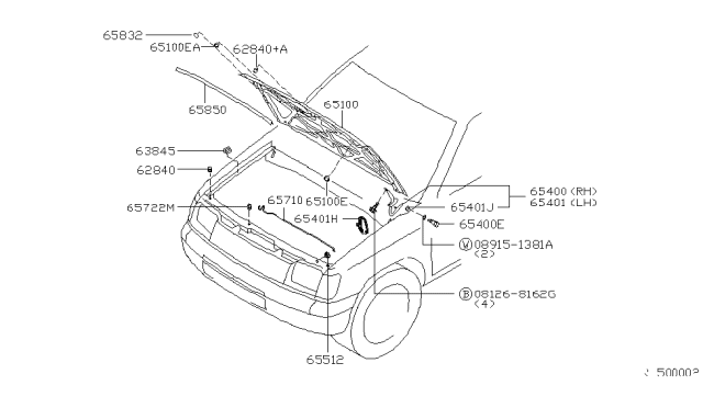 2000 Nissan Frontier Plug Diagram for 64892-3S500