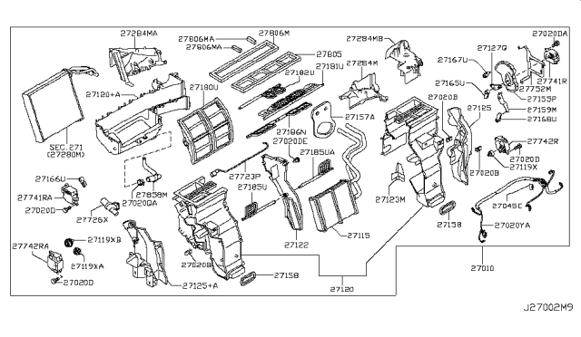 2017 Nissan Armada Heater & Blower Unit Diagram 2