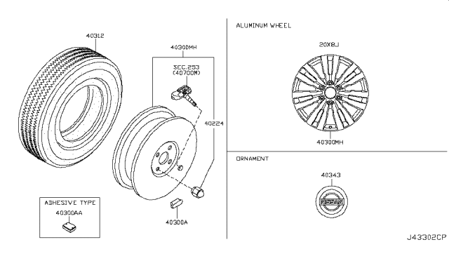 2017 Nissan Armada Road Wheel & Tire Diagram 1