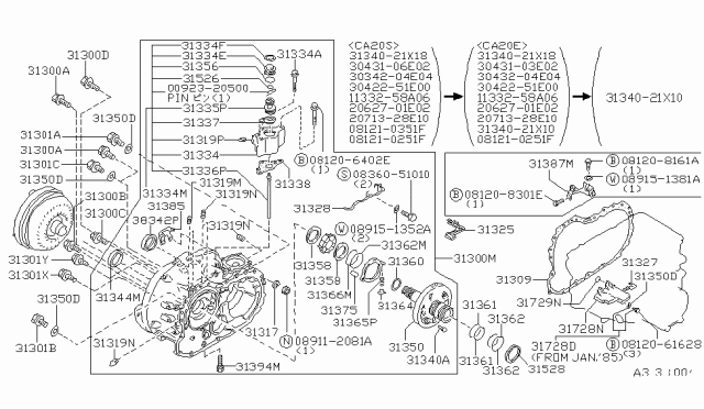 1988 Nissan Maxima Oil Strainer Diagram for 31728-21X00