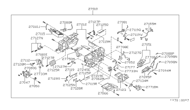 1988 Nissan Maxima Heating Unit Assy-Front Diagram for 27110-42E20