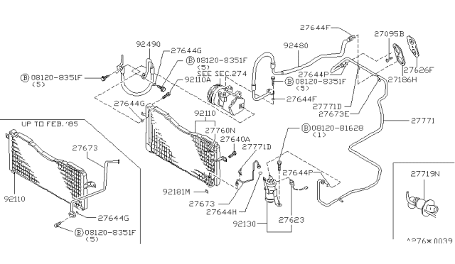 1988 Nissan Maxima Hose Flex High Diagram for 92490-16E60