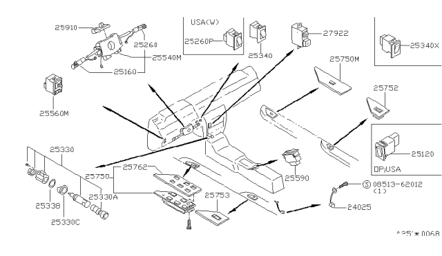 1988 Nissan Maxima Switch-Speed Control Diagram for 25340-16E00