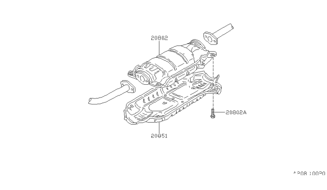 1988 Nissan Maxima Catalytic Converter With Shelter Diagram for 20802-43E27