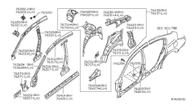 2010 Nissan Altima Body Side Panel Diagram 2