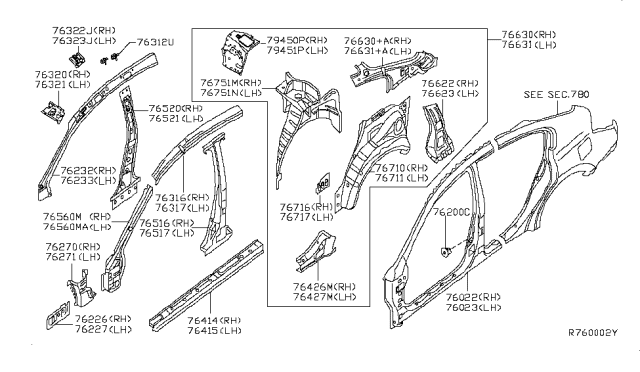 2010 Nissan Altima Body Side Panel Diagram 1